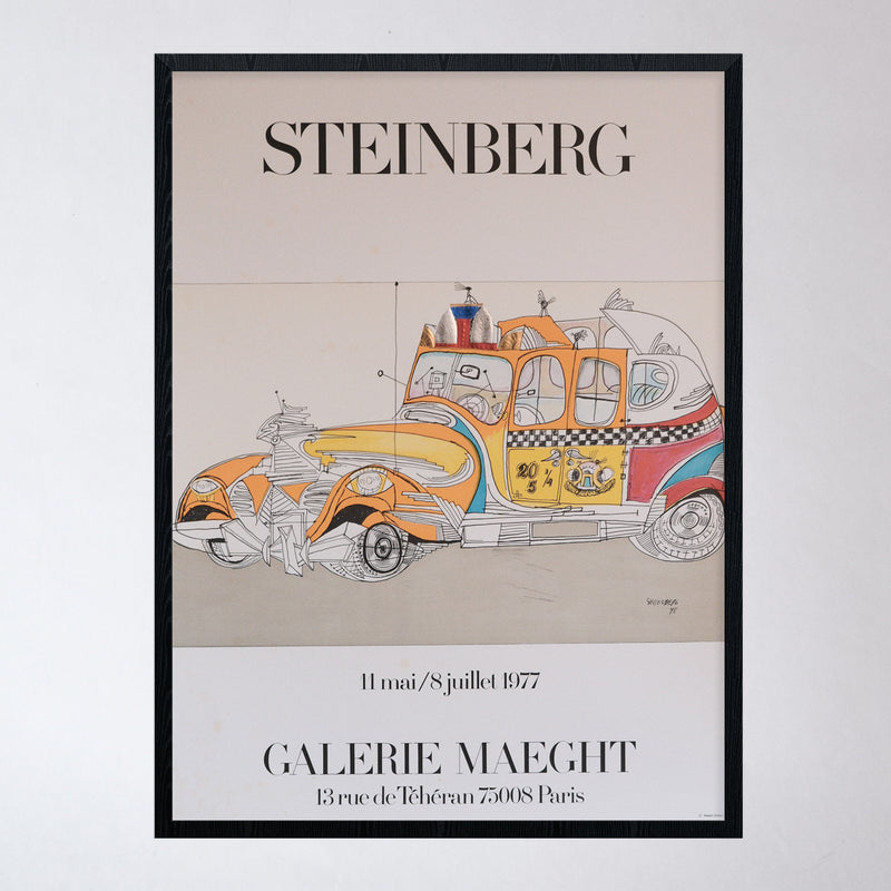 Vintage 1970s Saul Steinberg Galerie Maeght Poster
