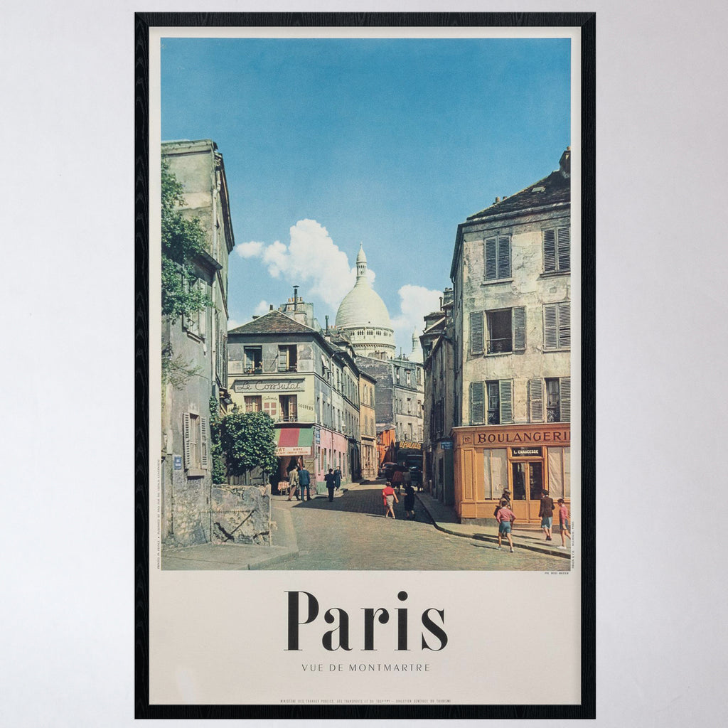 Paris Vue De Montmartre Vintage Travel Poster