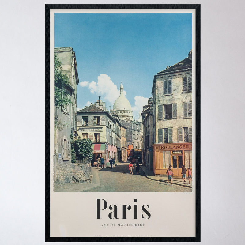 Paris Vue De Montmartre Vintage Travel Poster