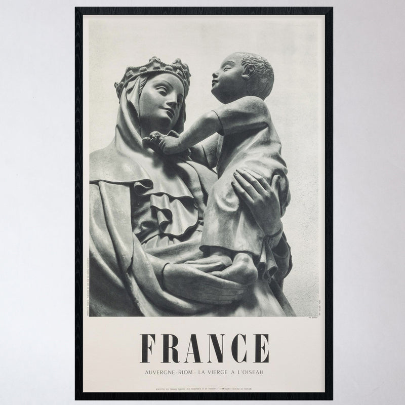 Vintage Mid-Century La Vierge a L'oiseau Travel Poster (Large/Linen-Backed)