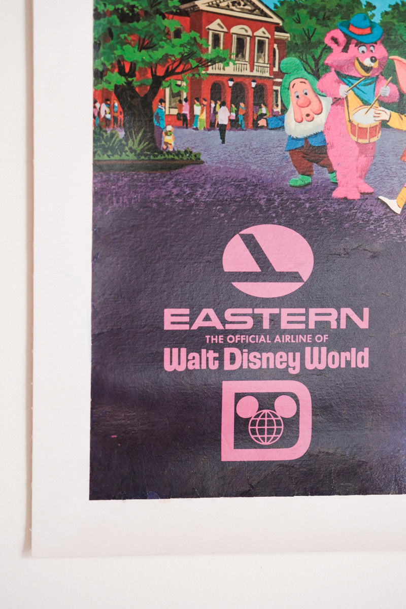 Vintage 1970s Disney World Eastern Airlines Poster (Large/Linen