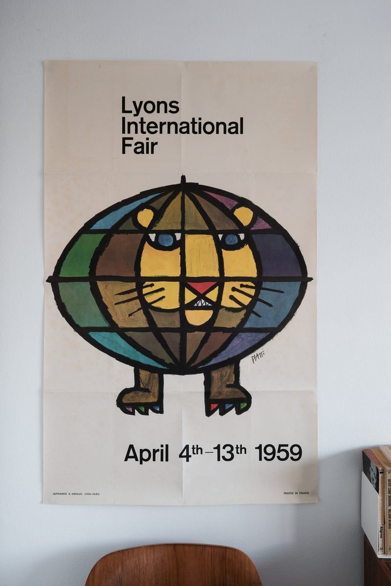 Vintage 1959 French Lyon Fair Poster (Large
