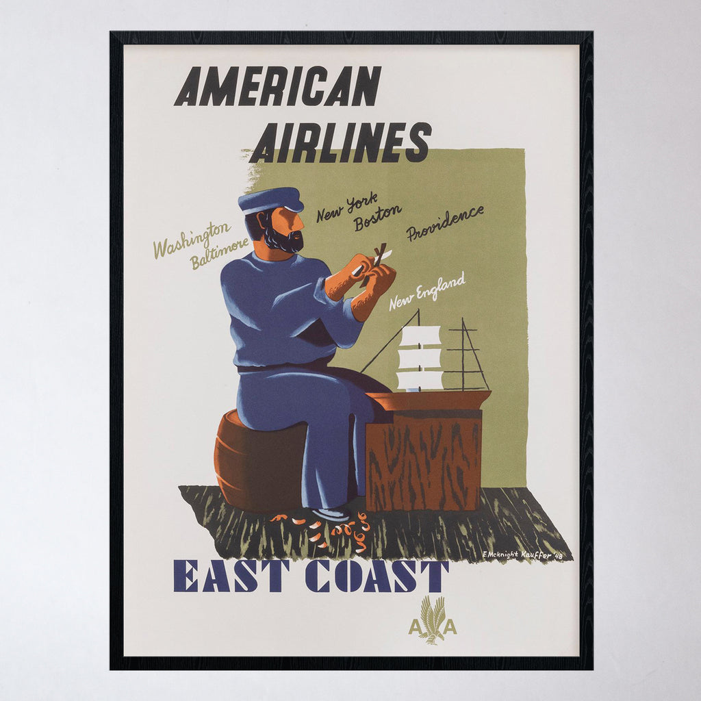 American Airlines Vintage Kauffer Poster East Coast
