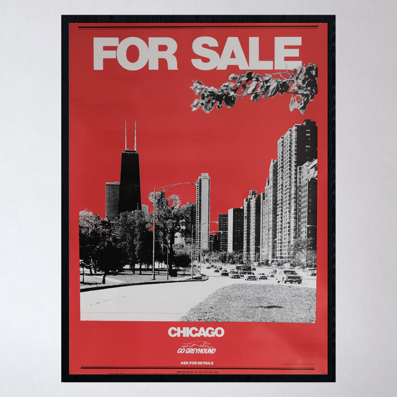 Vintage 1970s Greyhound Chicago Poster
