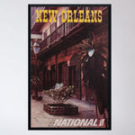 Vintage Mid-Century New Orleans National Airlines Travel Poster (Large/Linen-Backed)