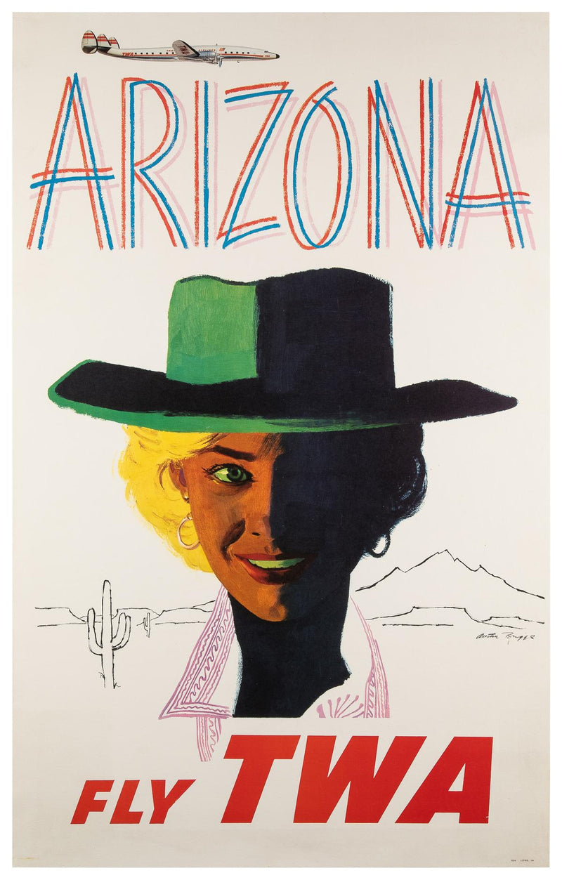 Vintage 1960s TWA Arizona Poster (LARGE)