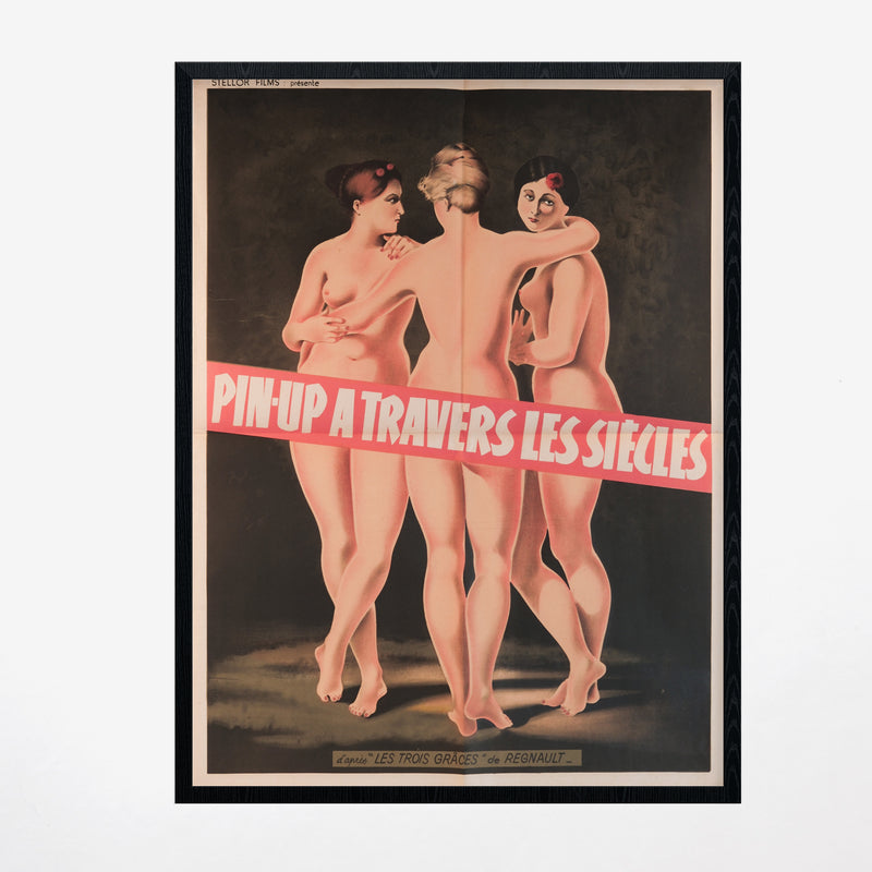 Vintage 1950s French "Pin-Up Through the Centuries" Poster