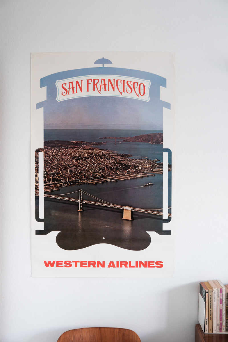 Vintage Western Airlines San Francisco Trolley Poster