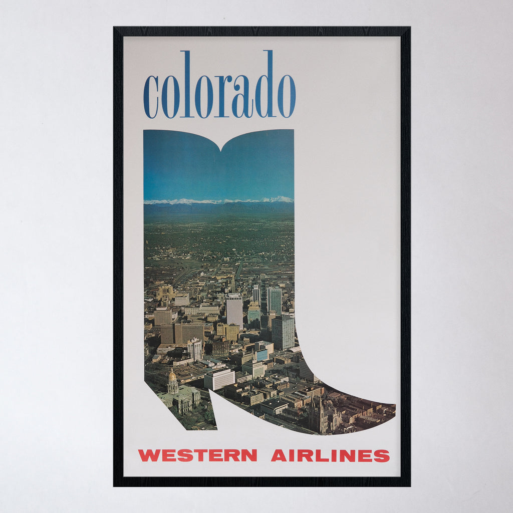 Vintage Western Airlines Colorado Boot Poster