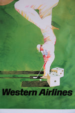 Vintage 1980s Western Airlines Las Vegas Poster