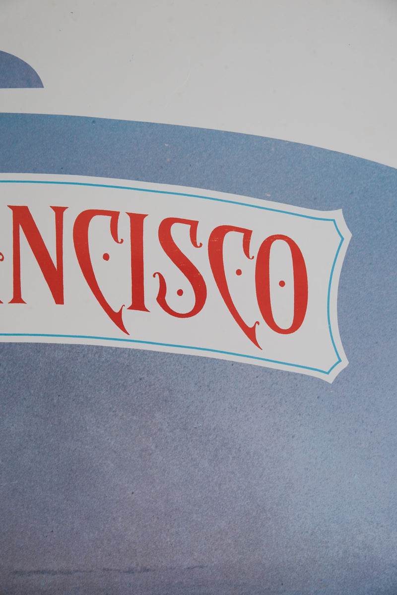 Vintage 1970s Western Airlines San Francisco Poster