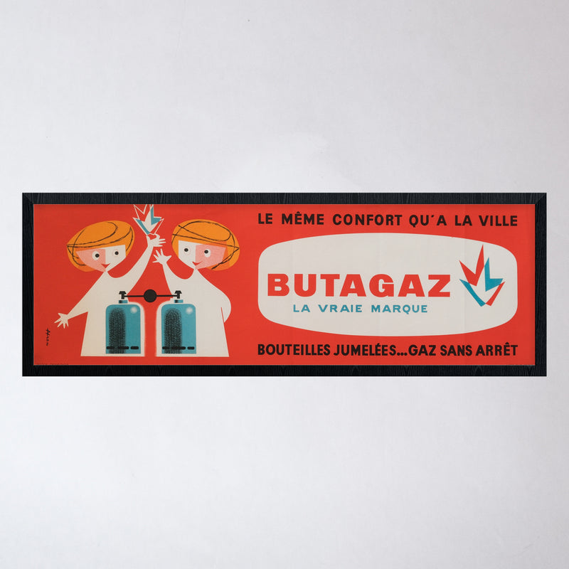 Vintage 1950s French Butagaz Illustrated Poster
