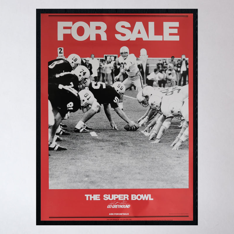Vintage 1970s Greyhound Super Bowl Poster