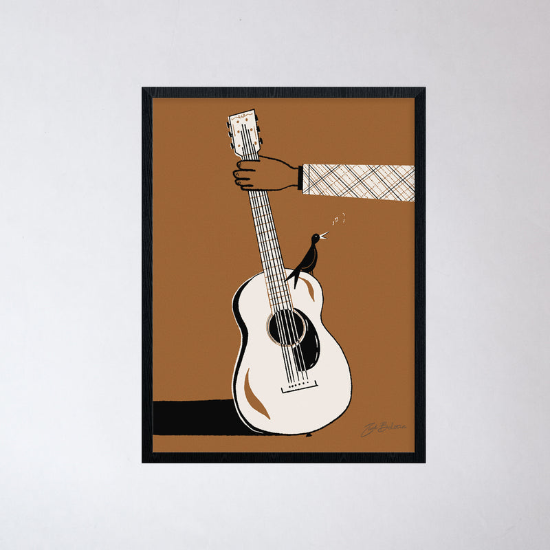 Guitar Bird Print