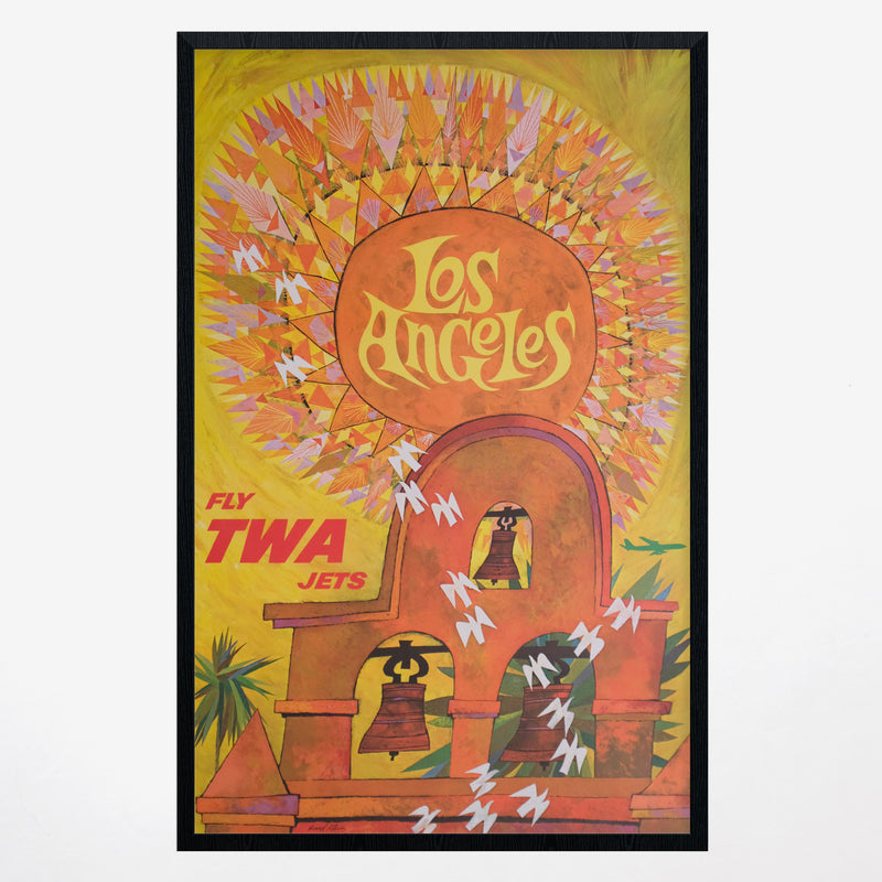 Vintage 1950s TWA Los Angeles Poster by David Klein (Large)