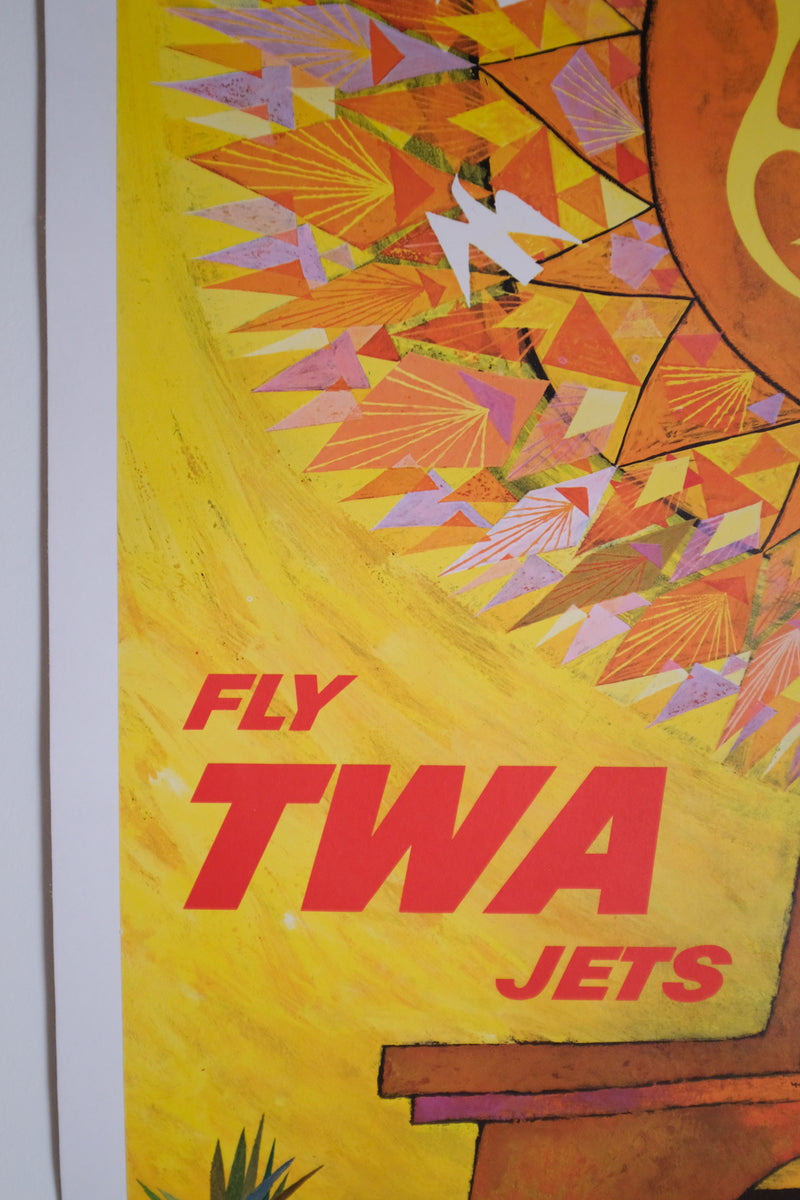 Vintage 1950s TWA Los Angeles Poster by David Klein (Large)