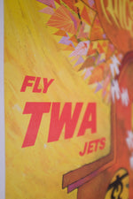 Vintage 1950s TWA Los Angeles Poster by David Klein (Large)