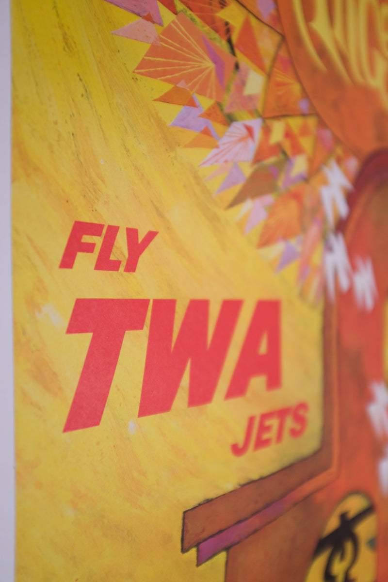 Vintage 1950s TWA Los Angeles Poster by David Klein (Large)