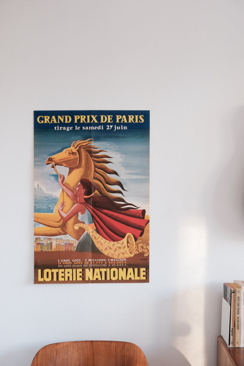 Vintage 1960s French Lottery Poster (Grand Prix)