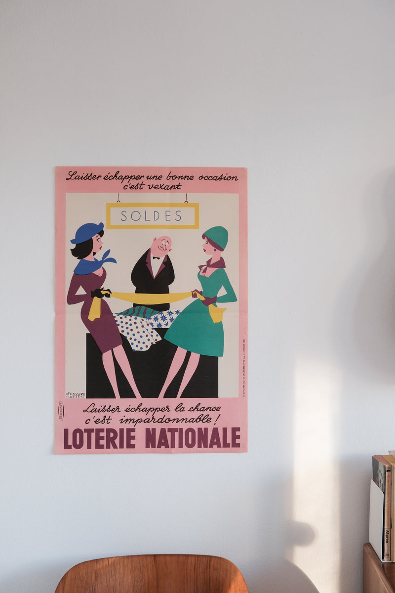 Vintage 1960s French Lottery Poster (Sales)