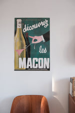 Vintage 1960s Burgundy Wine Poster