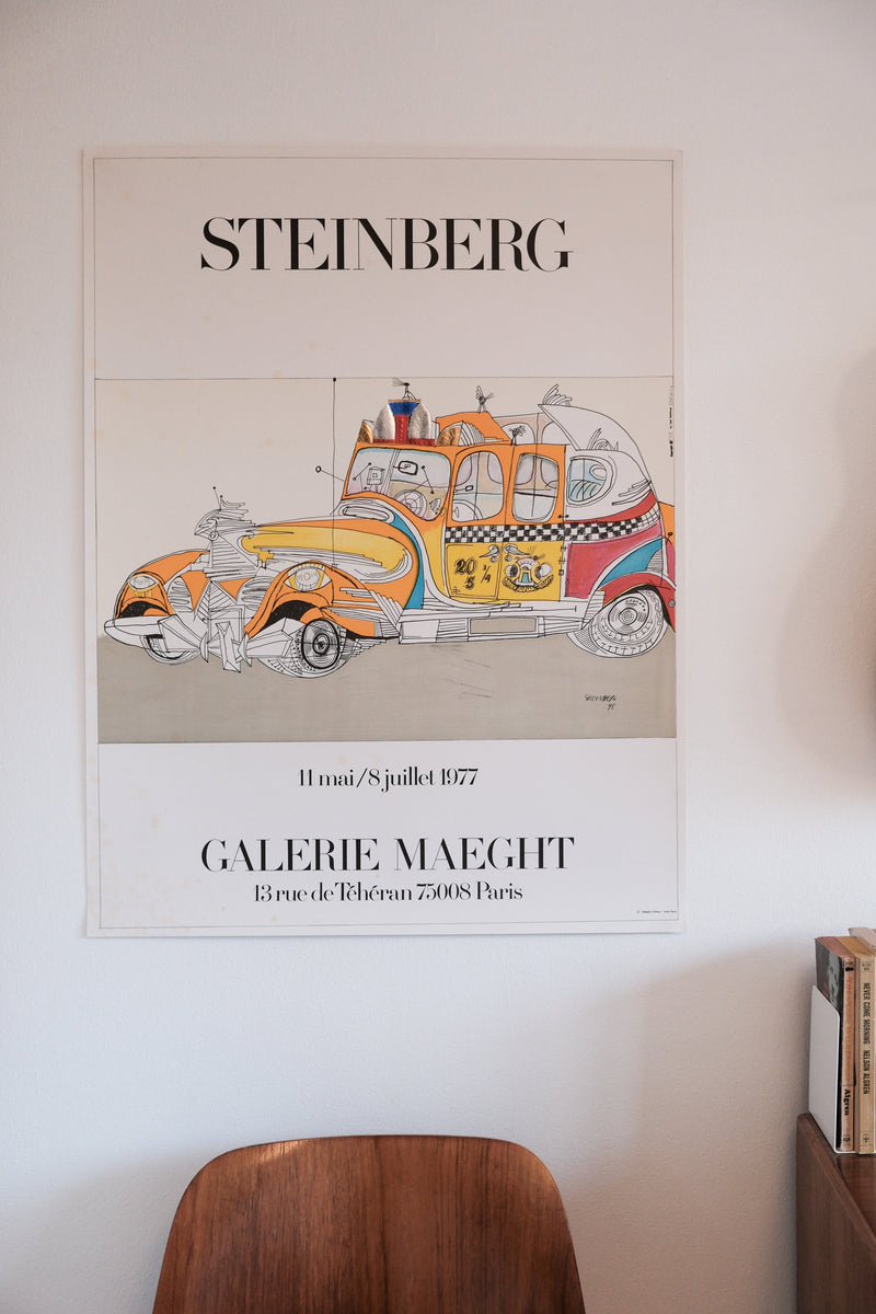 Vintage 1970s Saul Steinberg Galerie Maeght Poster