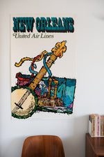 Vintage 1968 New Orleans United Airlines Poster