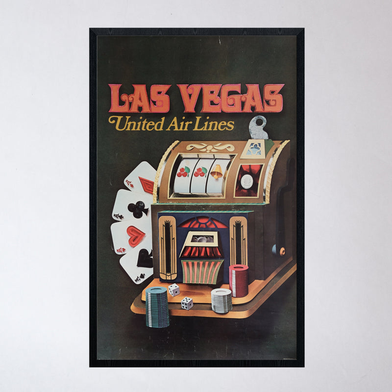 Vintage 1971 Las Vegas United Airlines Poster