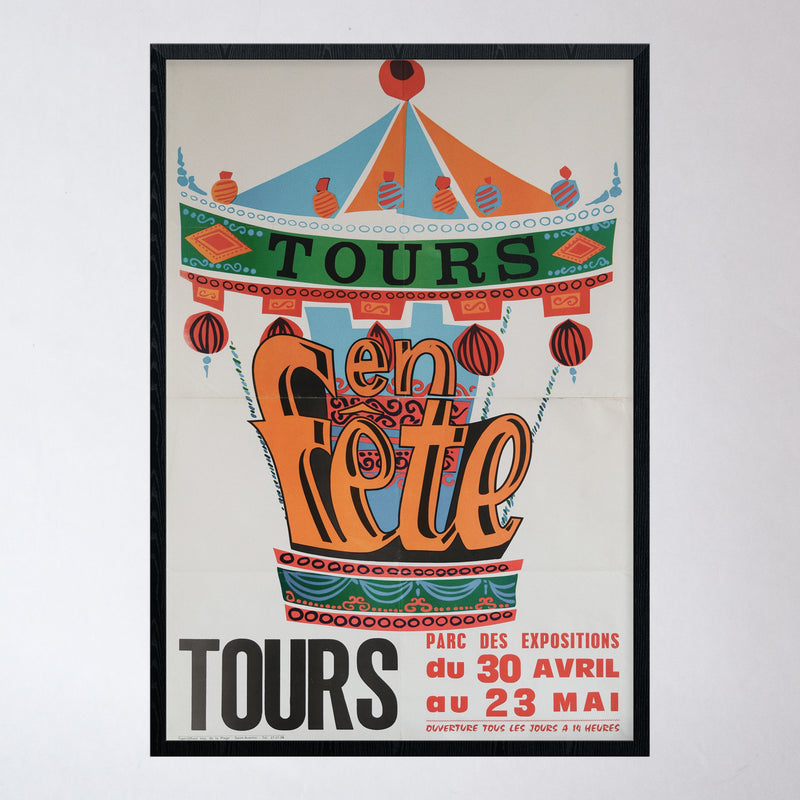 Vintage French "Tours En Fête" Carnival Poster