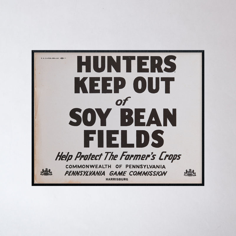 Vintage Soy Bean Crop Sign
