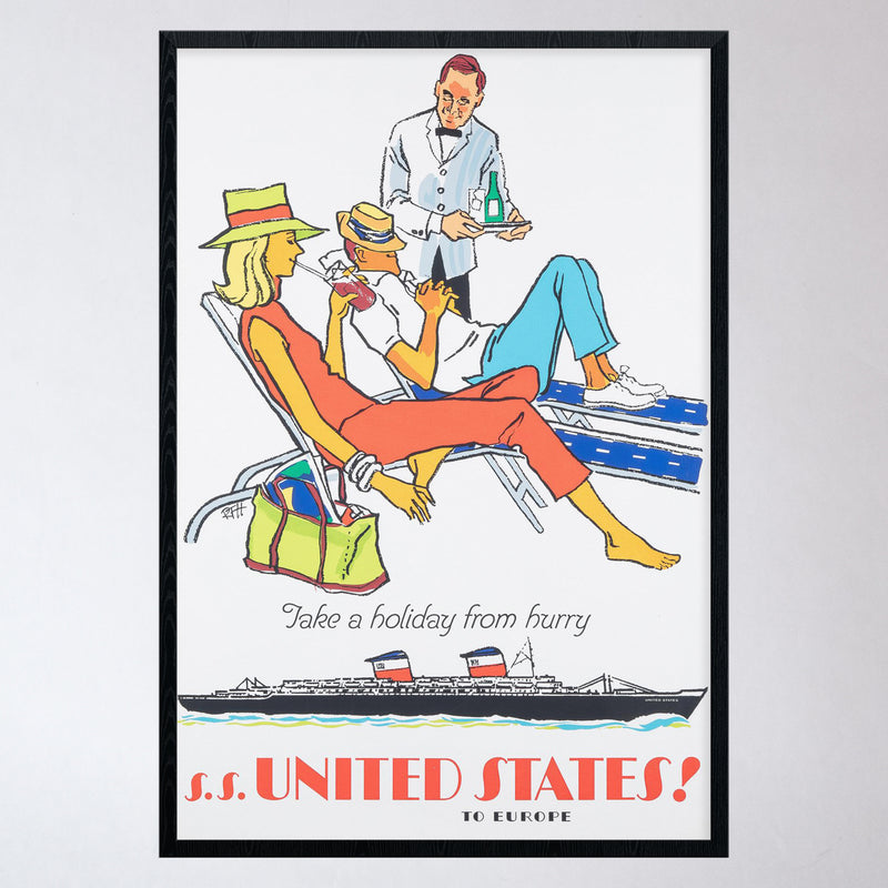 Vintage 1960s Ocean Liner Poster (A)