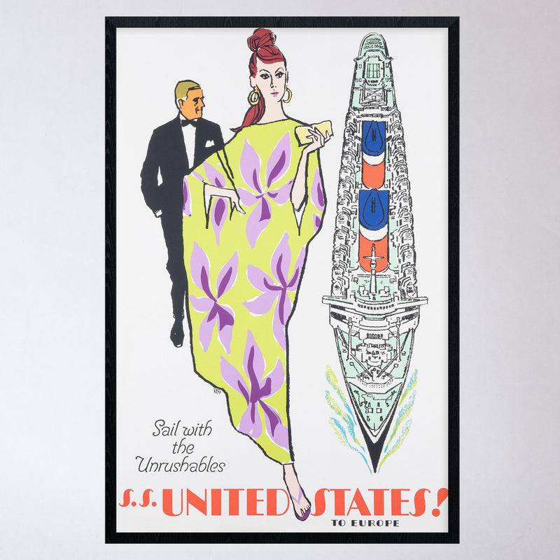 Vintage 1960s Ocean Liner Poster (B)