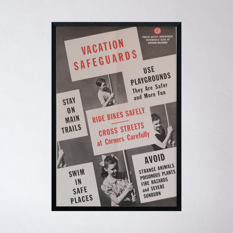 Vintage 1950s Vacation Safety Poster