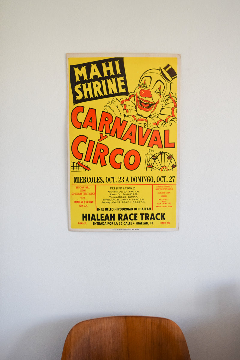 Vintage Carnival Poster: 1985 Mahi Shrine Florida (Spanish)