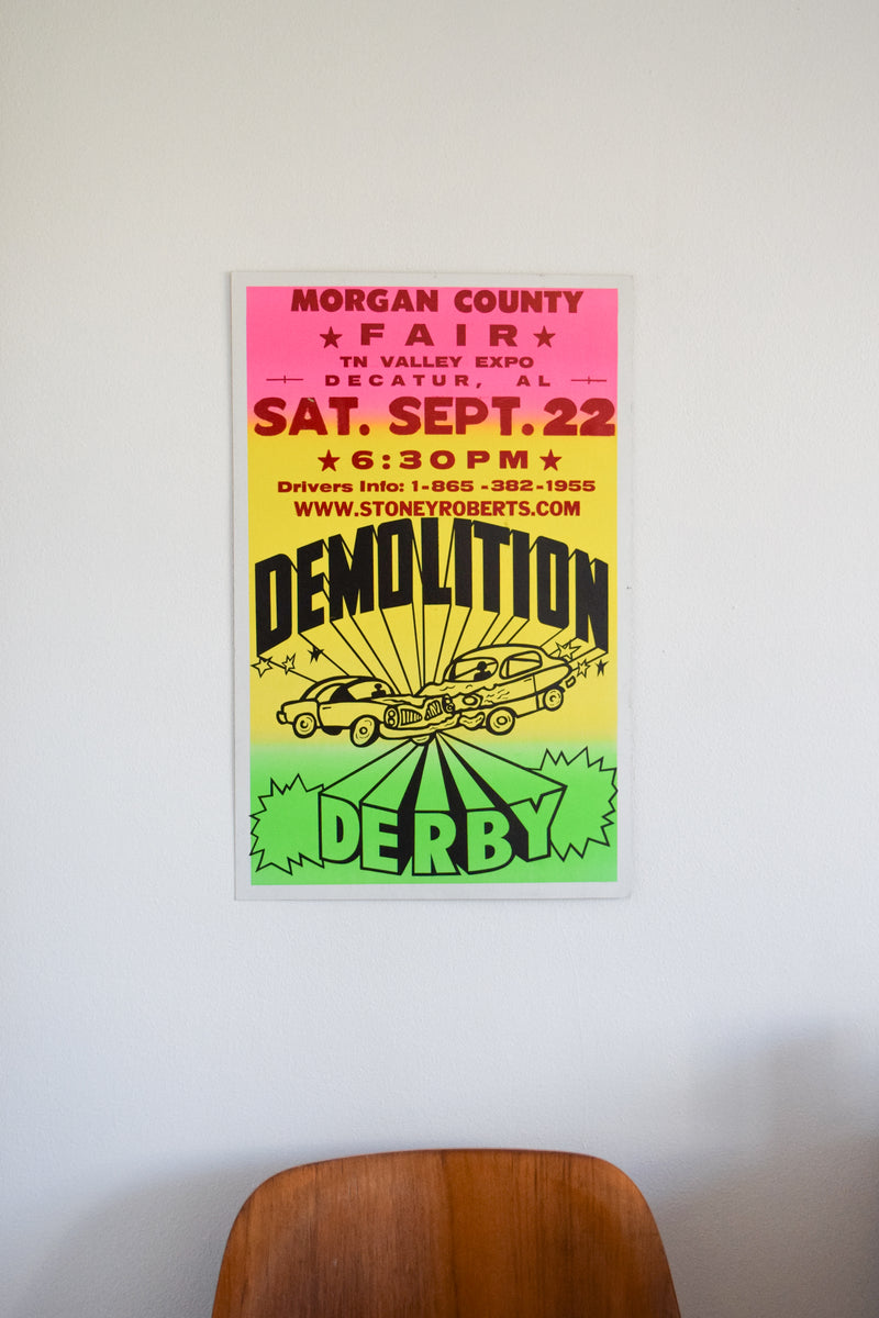 Vintage Demolition Derby Poster: Decatur Alabama