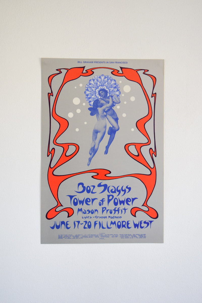 Vintage Fillmore Concert Poster: Boz Scaggs + Tower of Power 1971