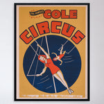 Vintage 1960s Cole Circus Trapeze Poster