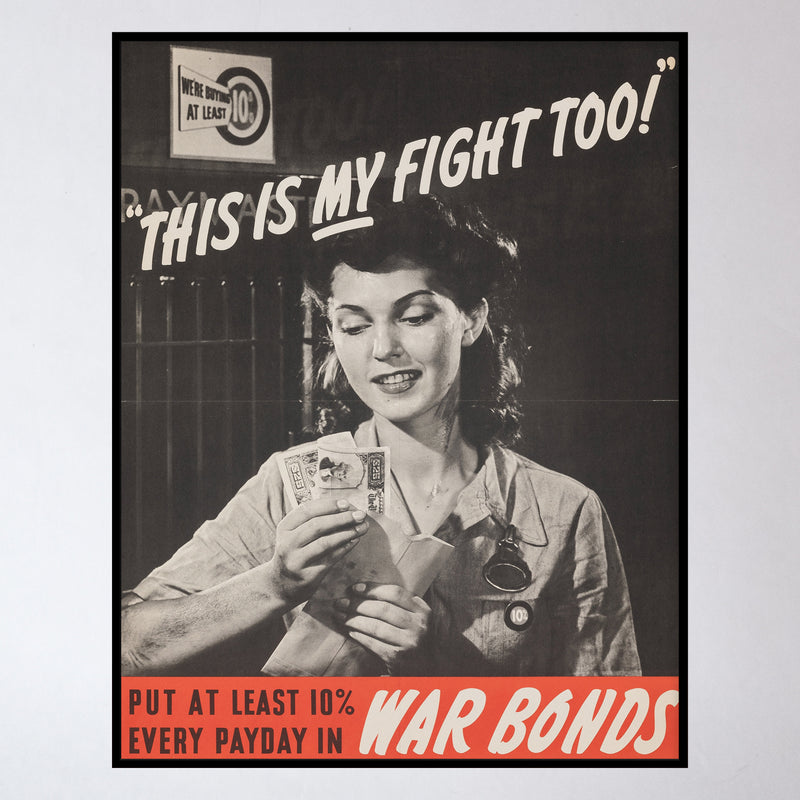 Vintage 1940s World War II Bonds Poster