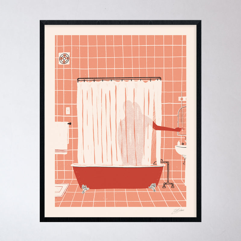 Pink Bathroom Print (Framed at Upwell)